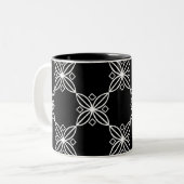Mok zwart-wit moderne kunst deco (Voorkant links)