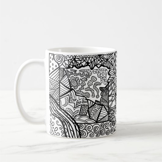 Mok zwart-wit patroon (Links)