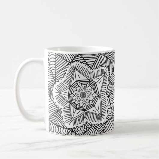 Mok zwart-wit patroon (Links)