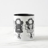 Mok zwart-wit Squeaky Angels (Midden)