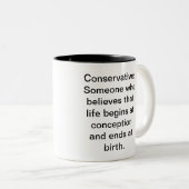 Mok, zwarte binnenkant, conservatief . . . tweekleurige koffiemok (Voorkant rechts)