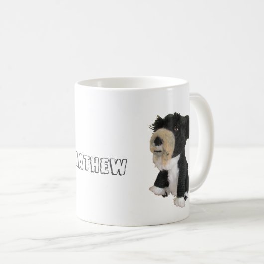 Mok - Zwarte Dog Doll met naam (Voorkant rechts)