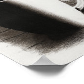 Mok zwarte en witte kool Koffiekabel Tekening Poster (Hoek)