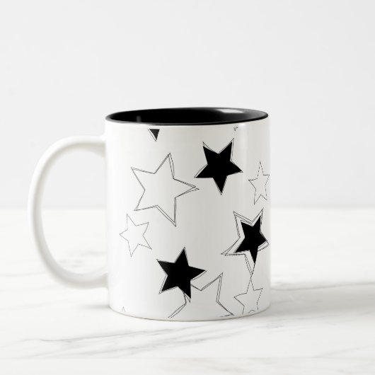 Mok zwarte en witte sterren (Links)