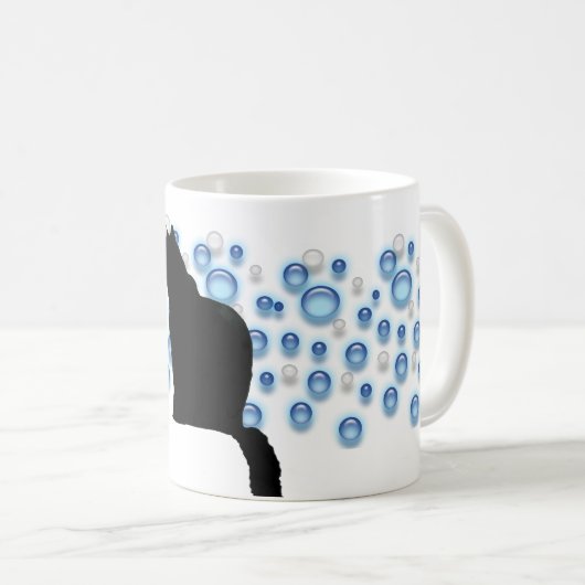 Mok - Zwarte katten en blauwe bubbels (Voorkant rechts)