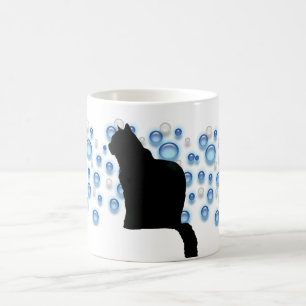Mok - Zwarte katten en blauwe bubbels