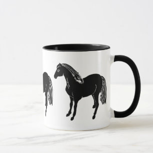 Mok zwarte paarden