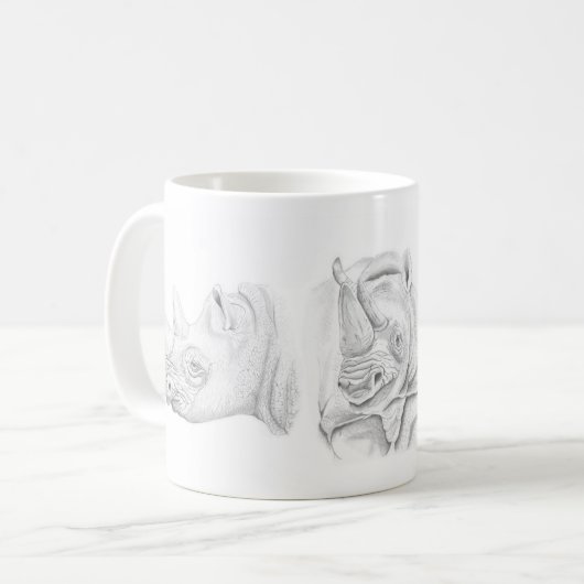 Mok zwarte rhino (Voorkant links)