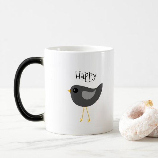 Mok zwarte vogel (Met donut)