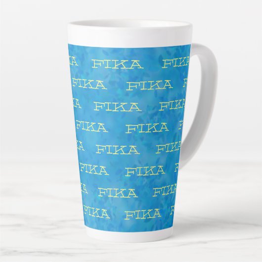 Mok Zweedse nationale kleuren Fika Latte (Rechterhoek)