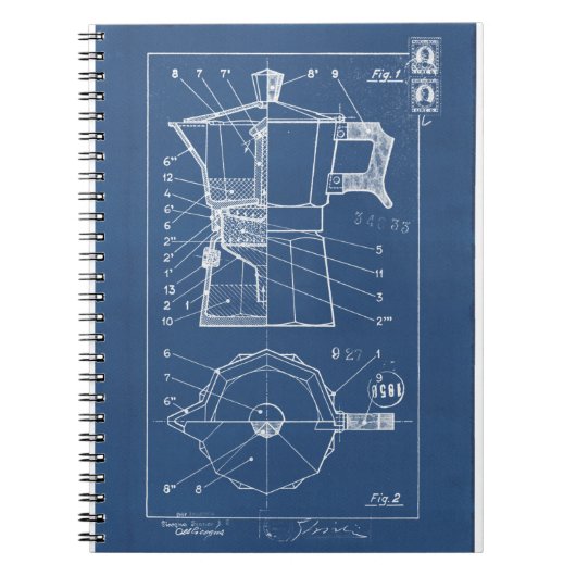 moka bialetti blueprint notitieboek (Voorkant)