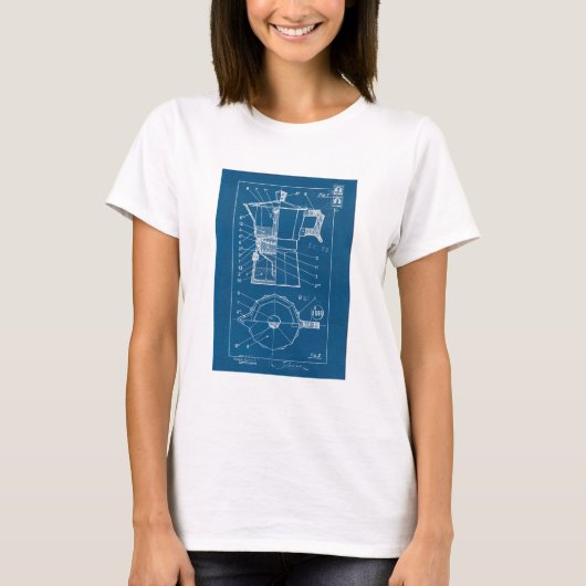 moka bialetti blueprint t-shirt (Voorkant)