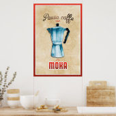  "Moka Coffee Maker Italiaans Retro" Poster (Keuken)