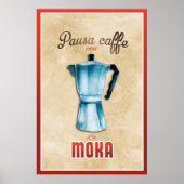  "Moka Coffee Maker Italiaans Retro" Poster (Voorkant)