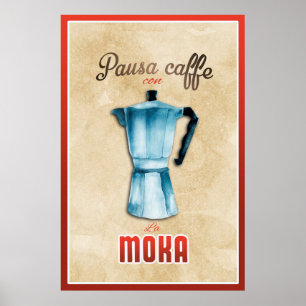 "Moka Coffee Maker Italiaans Retro" Poster