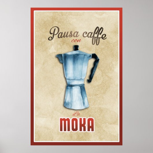  "Moka Coffee Maker Italiaans Retro" Poster (Voorkant)