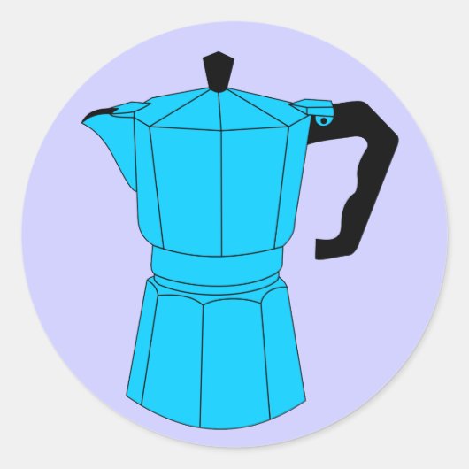 Moka Espresso Koffiepot Ronde Sticker (Voorkant)