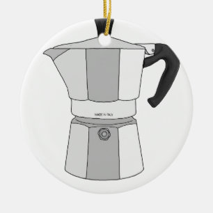 Moka koffiepot keramisch ornament