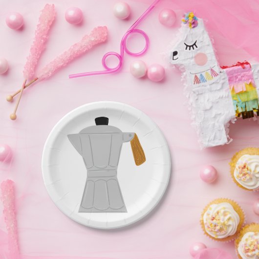  Moka Pot Koffiezetapparaat Retro Espresso Papieren Bordje (Feest)