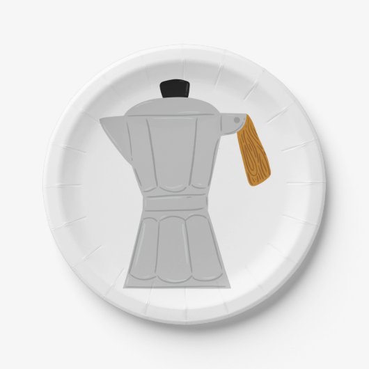 Moka Pot Koffiezetapparaat Retro Espresso Papieren Bordje (Voorkant)