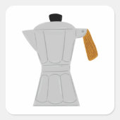  Moka Pot Koffiezetapparaat Retro Espresso Vierkante Sticker (Voorkant)