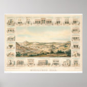 Mokelumne Hill Panoramic Map 1855 (1107A) Poster (Voorkant)