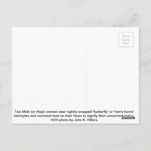 Moki Girls, 1879 Briefkaart (Achterkant)