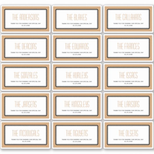 Mokka bruin rechthoekig individu 15 labels (Voorkant)