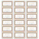 Mokka bruin rechthoekig lijst individuele labels (Voorkant)