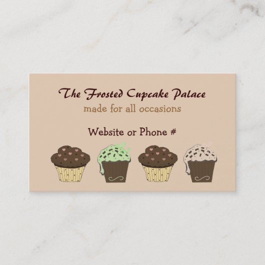 Mokka en Chocolade Cupcakes Visitekaartje (Voorkant)