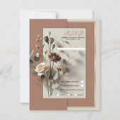 Mokka Mousse Moderne Botanische Bloemen Bruiloft R Kaart (Voorkant)