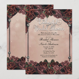 Mokka Roestbruine Rozen Elegante Herfst Bruiloft Kaart