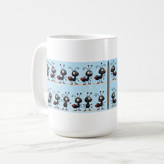 Mokken Ant blauw en wit (Voorkant links)