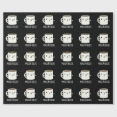 Mokken en Kisses Funny Mug Pun Dark BG Cadeaupapier (Vlak)