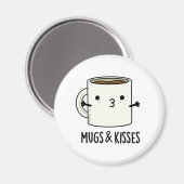 Mokken en Kisses Funny Mug Pun Magneet (Voorkant / Achterkant)