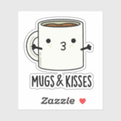 Mokken en Kisses Funny Mug Pun Sticker (Vel)