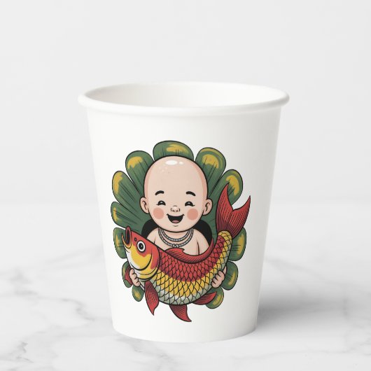 Mokken en kopjes | Chloe Baby - Schattigee jongen  Papieren Bekers (Voorkant)