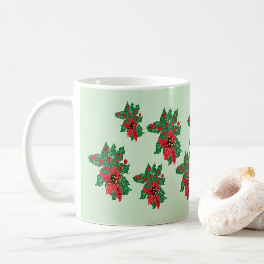 Mokken: Kerstmis Poinsettias Koffiemok (Met donut)