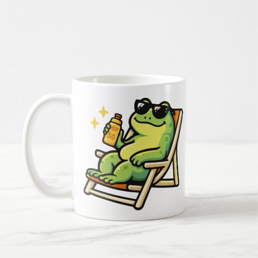 Mokken & Kopjes met een kikker op het strand (Links)