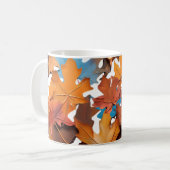 Mokken & kopjes met esdoornbladeren. Een mooie sch (Voorkant links)