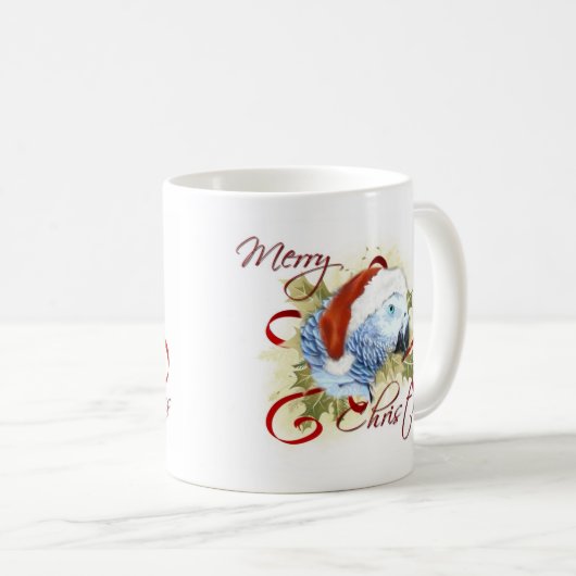 Mokken met Afrikaanse grijze papegaaien (Voorkant rechts)