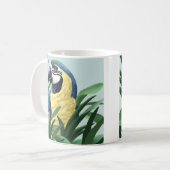 Mokken met blauwe en gouden Macaw (Voorkant links)