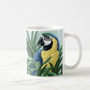 Mokken met blauwe en gouden Macaw