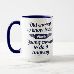 mokken met de aangepaste naam "Old & Young"