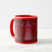 Mokken met kerstsiercadeautjes, roze kerstsierbeke (Voorkant links)