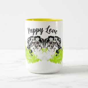 Mokken: Puppy Love Tweekleurige Koffiemok
