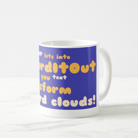 Mokken: rond layout gewikkeld koffiemok (Voorkant rechts)