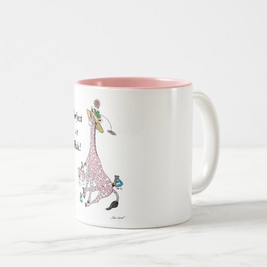 Mokken, Roze Giraffe Twee-Tone Koffie Mok (Voorkant rechts)