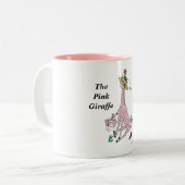 Mokken, roze Giraffe Tweekleurige Koffiemok (Voorkant links)