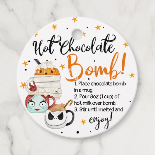 Mokken Stars Halloween Hot Chocolate Bomb Bedankjes Labels (Voorkant)